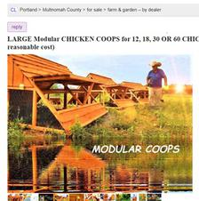 Good National chicken coop business for sale with shop in Texas