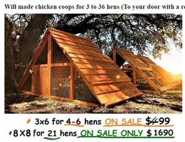 from CA to NY nationwide chicken coop business for sale with shop in Texas